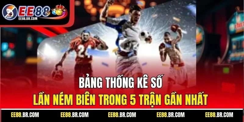 Bảng thống kê số lần ném biên trong 5 trận gần nhất 